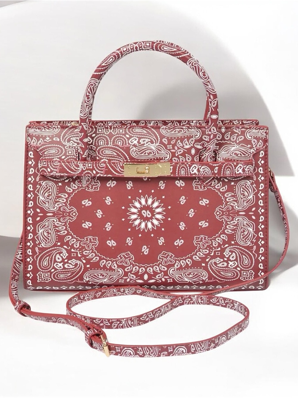 Hello 3am Burgundy Neon Bandana Print Crossbody Bag